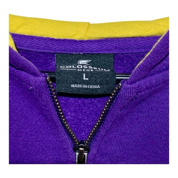 Colosseum Brand LSU Zip Front Hoodie Size Large - Picture 3 of 3